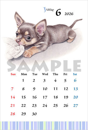 2026犬のイラスト卸売り卓上カレンダー