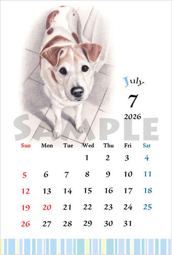 2026犬のイラスト卸売り卓上カレンダー