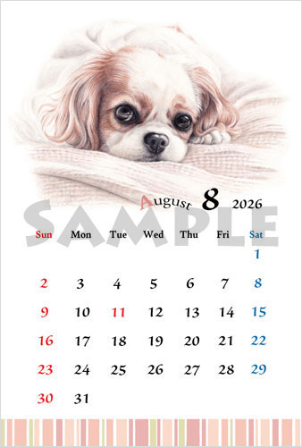 2026犬のイラスト卸売り卓上カレンダー