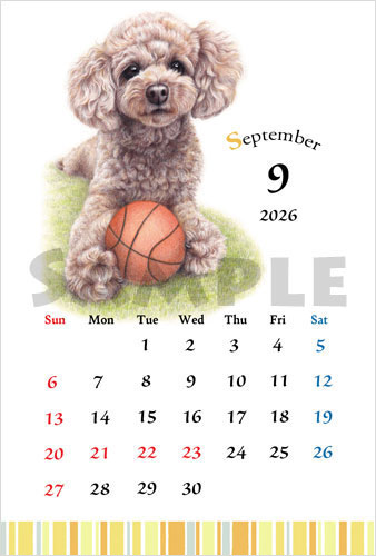2026犬のイラスト卸売り卓上カレンダー