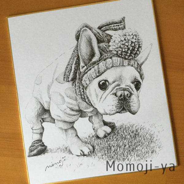 ペット肖像画 ペン画 Momoji Ya ペット肖像画制作 オリジナルグッズ販売 犬画教室